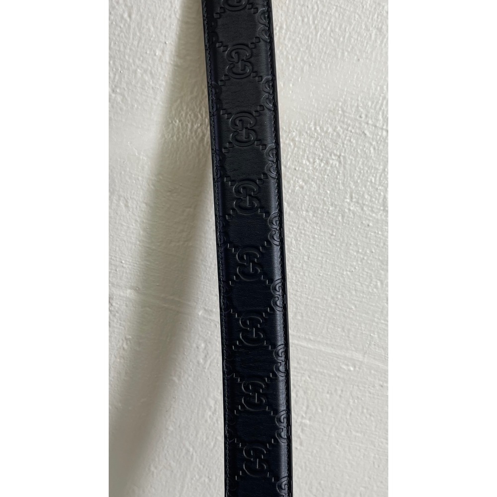 Gucci Signature GG Black Leather Adjustable Belt 403941 CWC0N Men's Size 100-40 - Picture 3 of 16
